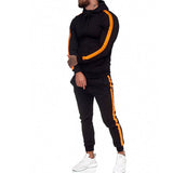 Men′s Athletic Tracksuit Sweat Suits for Men Outfits Men's Zip-up Shirt Hooded Patchwork Sweater Leisure Sports Suit plus Size Loose Casual Fashion