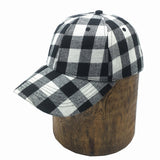 Vintage Check Baseball Cap Black and Red Plaid