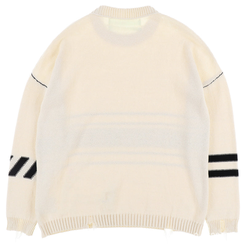 Off White Winter Sweaters Autumn and Winter Striped Knitted Sweater