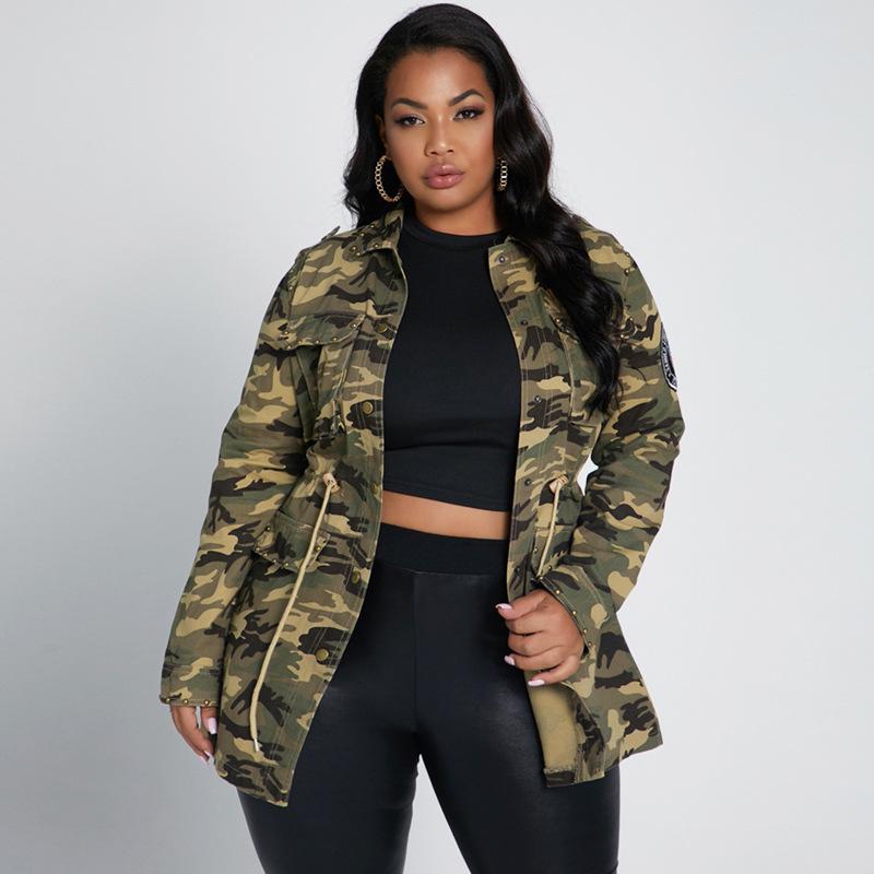 Varsity Military Camo Print Long Sleeve Bomber Jacket for Women Army Biker Jackets Windbreaker Plus Size Bags for Baseball Jackets