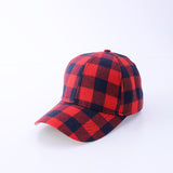Vintage Check Baseball Cap Black and Red Plaid