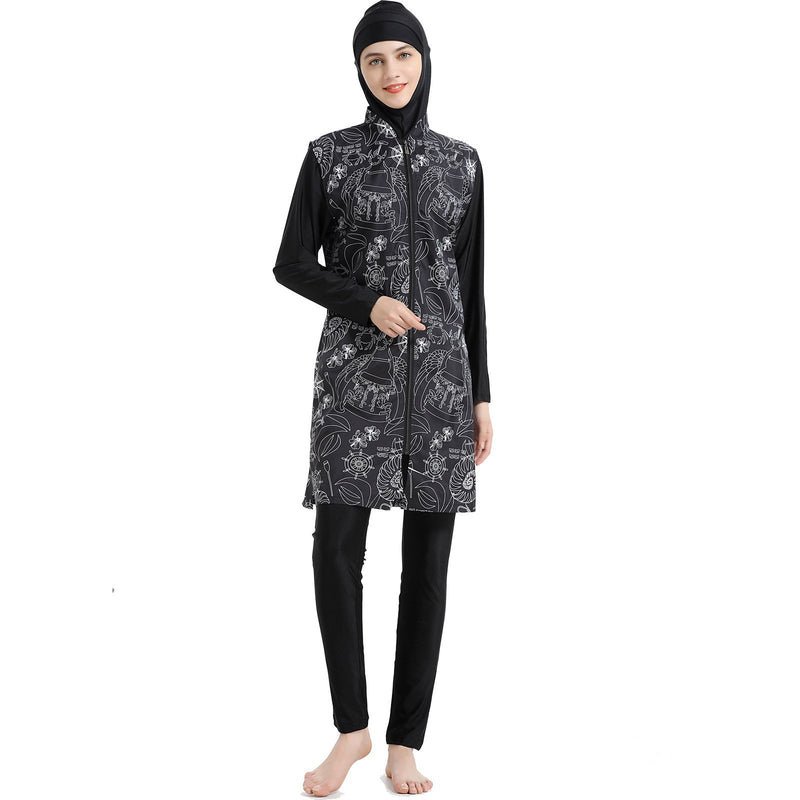 Burkini Swimwear Muslim Fashion Outfits Printed Muslim Swimsuit