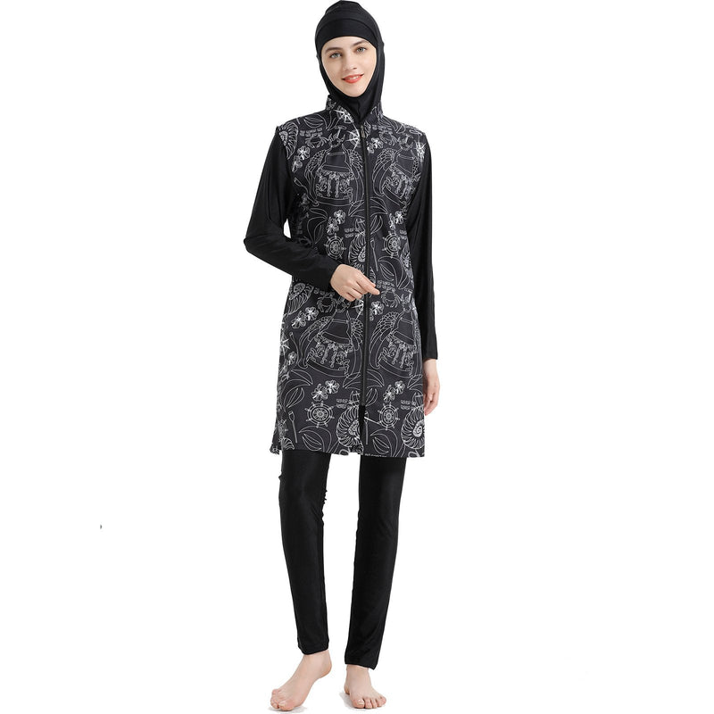 Burkini Swimwear Muslim Fashion Outfits Printed Muslim Swimsuit
