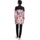 Burkini Muslim Swimwear Printed Slim Sun Protection Three-Piece Set Swimsuit