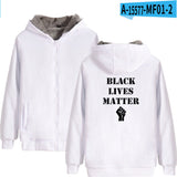 Black Lives Matter Dressing Winter Fleece-Lined Thickened Hooded Zipper Sweatshirt