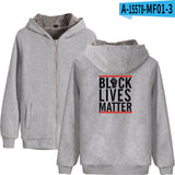 Black Lives Matter Dressing Winter Fleece-Lined Thickened Hooded Zipper Sweatshirt