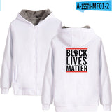 Black Lives Matter Dressing Winter Fleece-Lined Thickened Hooded Zipper Sweatshirt