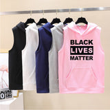 Black Lives Matter Dressing Printed Black Lives Matter Sleeveless Hooded Sweater Hoodies