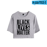 Black Lives Matter Closing Black Lives Matter Summer Leisure Crop-Top Short Sleeve T-shirt