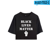 Black Lives Matter Closing Black Lives Matter Summer Leisure Crop-Top Short Sleeve T-shirt