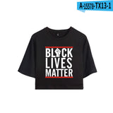 Black Lives Matter Closing Black Lives Matter Summer Leisure Crop-Top Short Sleeve T-shirt