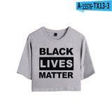 Black Lives Matter Closing Black Lives Matter Summer Leisure Crop-Top Short Sleeve T-shirt