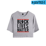 Black Lives Matter Closing Black Lives Matter Summer Leisure Crop-Top Short Sleeve T-shirt
