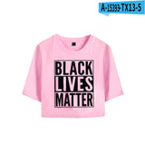Black Lives Matter Closing Black Lives Matter Summer Leisure Crop-Top Short Sleeve T-shirt