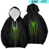 Men Spider Hoodie Autumn And Winter Spider-Man Zipper Hooded Sweater Slim Fit