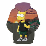 The Simpsons Hoodie 3D Digital Printing Loose Long Sleeve Hooded Sweater