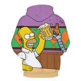 The Simpsons Hoodie 3D Digital Printing Loose Teen Student Sweater