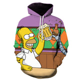 The Simpsons Hoodie 3D Digital Printing Loose Teen Student Sweater