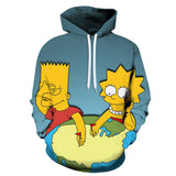 The Simpsons Hoodie 3D Anime Print Simpsons Leisure Pullover Hooded Baseball Uniform