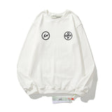 Off White Sweatshirts Long Sleeve round Neck Neck Sweater 2 round Neck Pullover Men and Women Long Sleeve