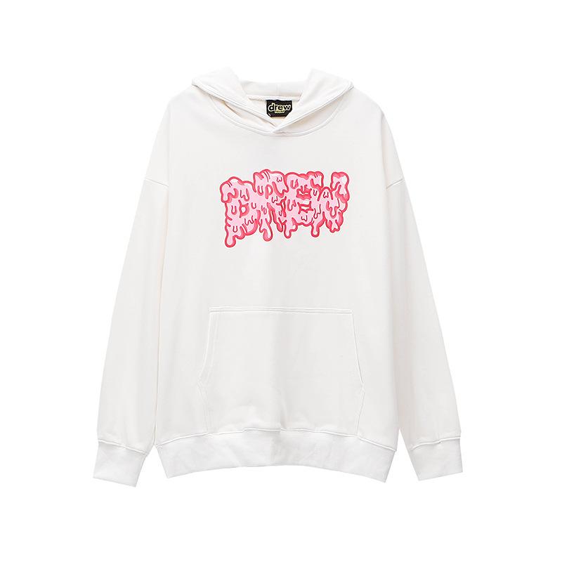 Justin Bieber Drew House Smiley Face Dissolved Letters Printed Hoodie Female Loose BF Style Casual