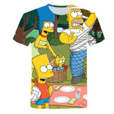 The Simpsons Hoodie 3D Digital Printing Breathable Round Neck Short Sleeve T-shirt