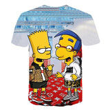 The Simpsons Hoodie 3D Digital Printing Casual Short-Sleeved T-shirt