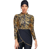 Burkini Swimwear Muslim Fashion Outfits Zipper Swimsuit