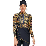 Burkini Swimwear Muslim Fashion Outfits Zipper Swimsuit