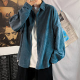 Corduroy Patch Jacket Autumn Winter Shirt Men's Loose Student Casual Jacket Shirt