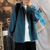Corduroy Patch Jacket Autumn Winter Shirt Men's Loose Student Casual Jacket Shirt