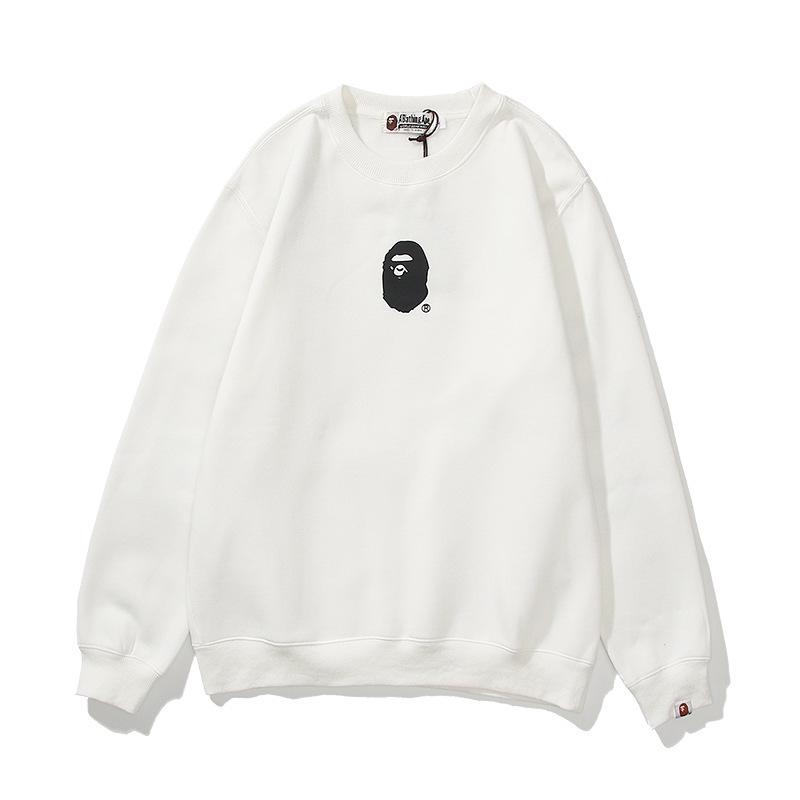 Shark Print Sweatshirts Printed Letter Fleece-Lined Crew Neck Sweater Men's and Women's Jacket