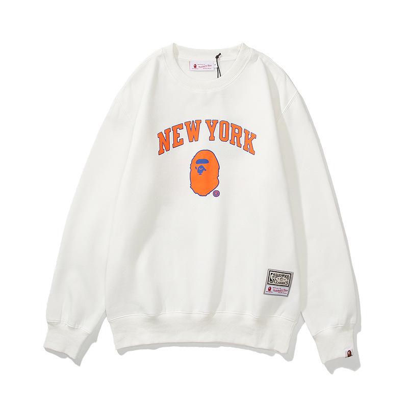 Shark Print Sweatshirts Lakers Crew Neck Sweater Velvet Padded Bottoming Shirt
