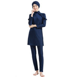 Burkini Muslim Swimwear Solid Color Slim Sun Protection Three-Piece Set Swimsuit