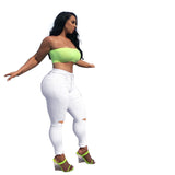 Women Plus Size Jeans Casual Solid Color Denim Pants