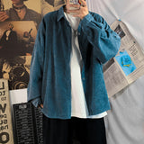 Corduroy Patch Jacket Autumn Winter Shirt Men's Loose Student Casual Jacket Shirt