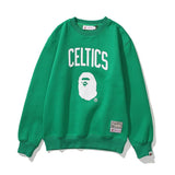 Shark Print Sweatshirts Lakers Crew Neck Sweater Velvet Padded Bottoming Shirt