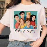 Friends Joey T Shirt Summer Short Sleeve Slim White T-shirt for Women