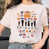 Friends Joey T Shirt Summer Short Sleeve Slim White T-shirt for Women