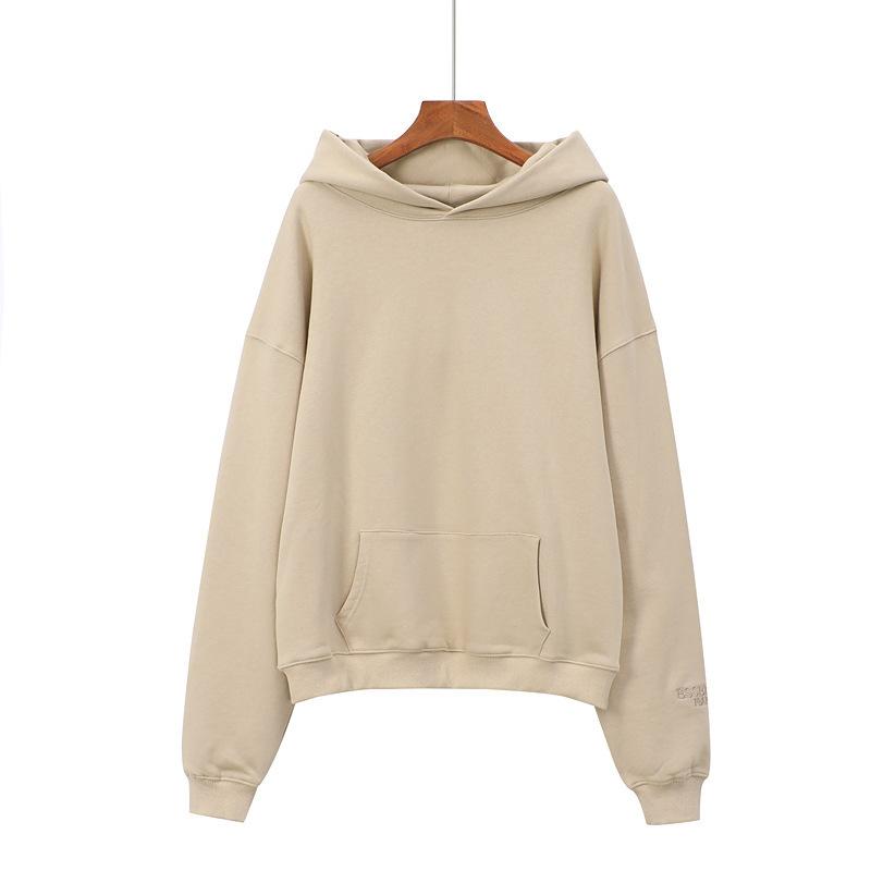Fog Fear Of God Essentials Hoodie Tops Autumn and Winter High Street Style Solid Color Velvet Padded Hooded Sweatshirt Men's and Women's Same Hoodie Couple's Tops Fear Of God