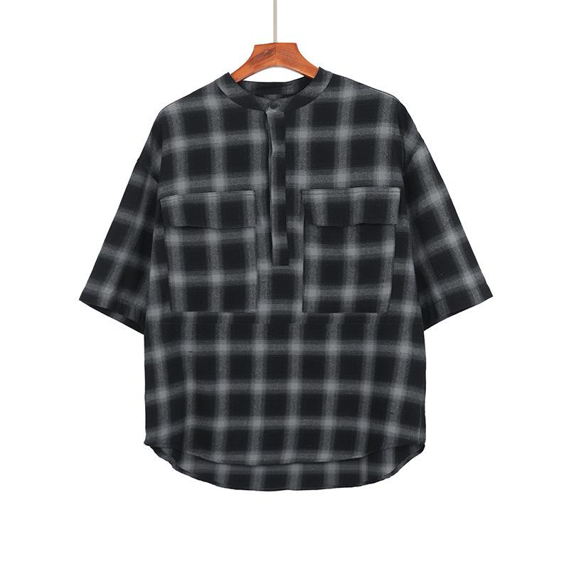 Fog T shirt Short Sleeve Plaid Pullover Leisure Fear Of God
