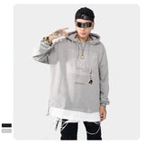 Slogan Graphic Hoodie Autumn and Winter Comfortable Stitching Fake Two Pieces Letter Print Top