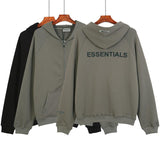 Fog Fear Of God Essentials Hoodie Tops Spot Letter Print Sweatshirt Long Terry Zipper Cardigan Sweater High Street Hooded Fear Of God