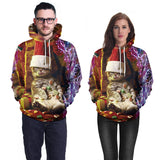 Ugly Christmas Sweater 3D Elk Digital Printed Hood Pullover Sweater