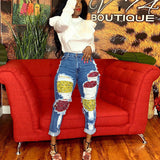 Women Plus Size Jeans Stitching Jeans Fashion Women