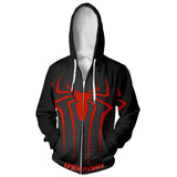 Men Spider Hoodie Autumn And Winter Spider-Man Zipper Hooded Sweater Slim Fit