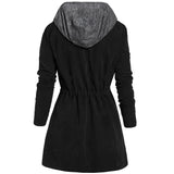 Women Plus Size Tops Winter Coat Zipper Hooded Cotton-Padded Coat for Women