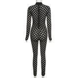 Fall Women's Clothing New Fashion Sexy Hollow out Sports Jumpsuit