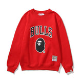 Shark Print Sweatshirts Lakers Crew Neck Sweater Velvet Padded Bottoming Shirt