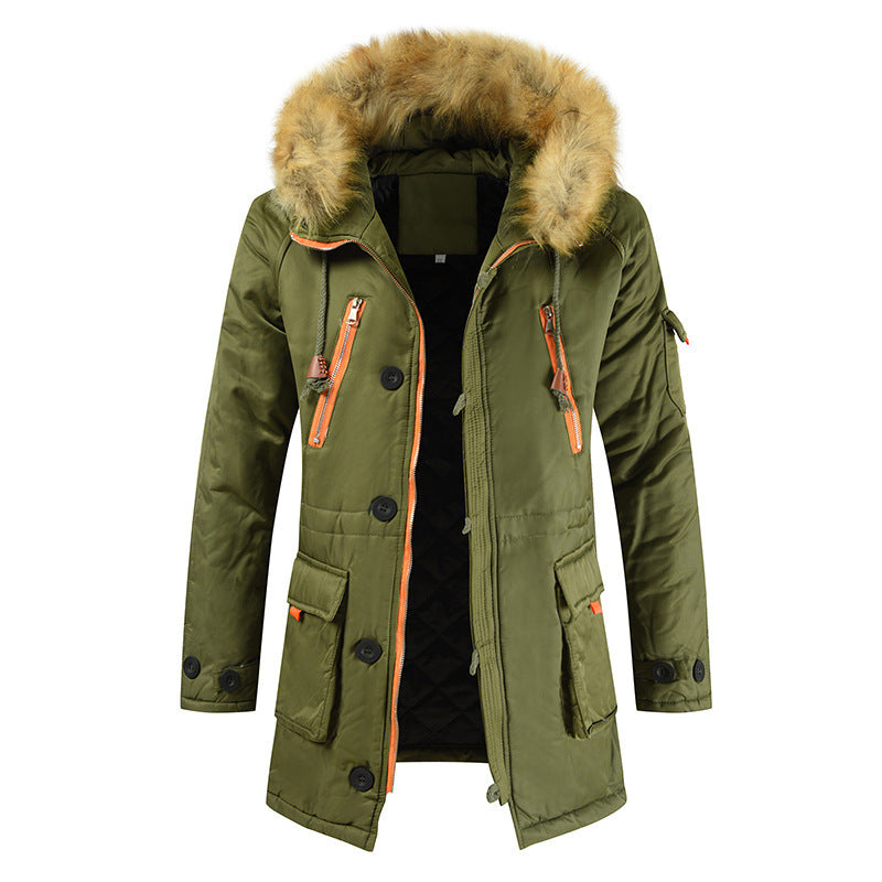 Bane Coat Fleece-Lined Thick Fur Collar Cotton-Padded Clothes